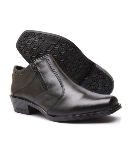 Bota Social Masculina em Couro Preto-1920F065 - 1920F065-PRETO - Zero Mania