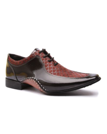 Sapato Social Masculino Calvest em Couro Bordo de amarrar -1930F021 - 1930F021-BORDO - Zero Mania