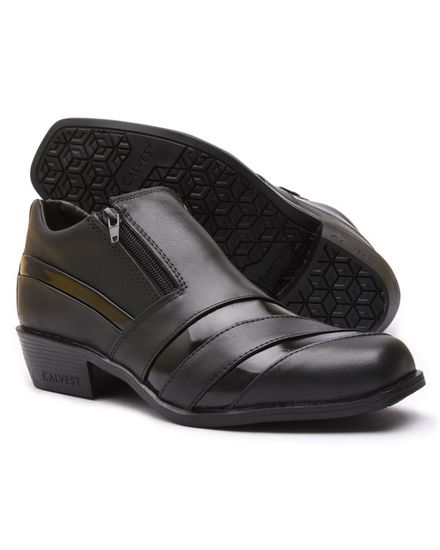 Bota Social Masculina em Couro Preto-1920F051 - 1920F051-PRETO - Zero Mania