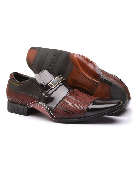 Sapato Social Masculino Calvest em Couro Bordo-1930F027 - 1930F027-BORDO - Zero Mania