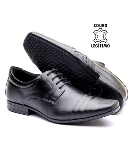 Sapato Social Masculino Calvest em Couro Preto Tradicional De Amarrar - 2300D733 - 2300D733 - Zero Mania