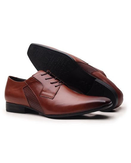 Sapato Social Calvest em Couro Carneiro de amarrar -1100D347-HAVANA - 1100D347-HAVANA - Zero Mania