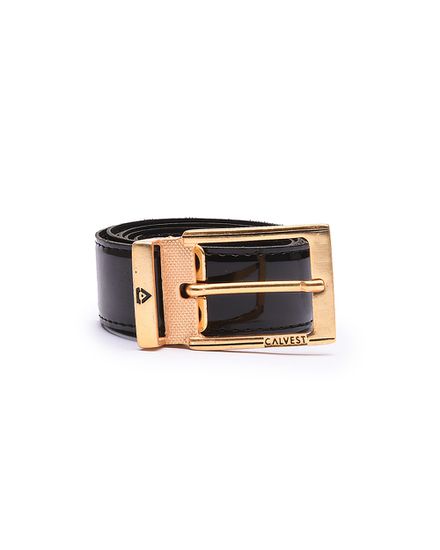Cinto Social Masculino Verniz CALVEST fivela DOURADA - CT-DOUR - Zero Mania