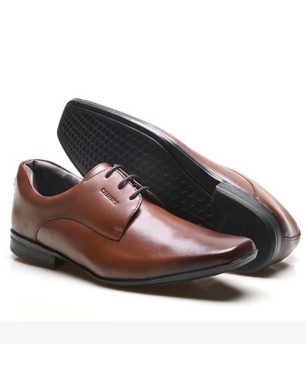 Sapato Social Masculino Calvest em Couro Havana Tradicional de Amarrar - 2305B848 - 2305B848-HAV - Zero Mania