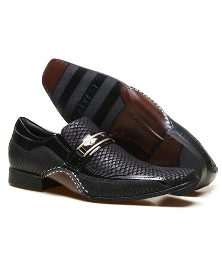Sapato Social Masculino Calvest em Couro Snake Preto - 1930C229 - 1930C229NWS-PTO - Zero Mania