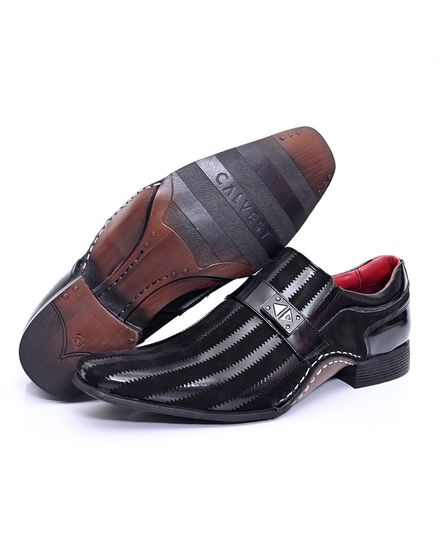 Sapato Social Masculino Calvest em Couro Preto - 1930F235 preto - 1930F235-PRETO - Zero Mania