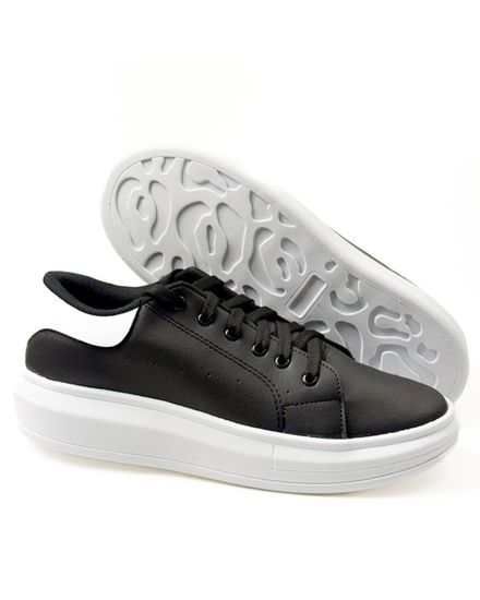 Tênis Masculino em Material Tecnológico Preto 3006 - 3006 PRETO - Zero Mania