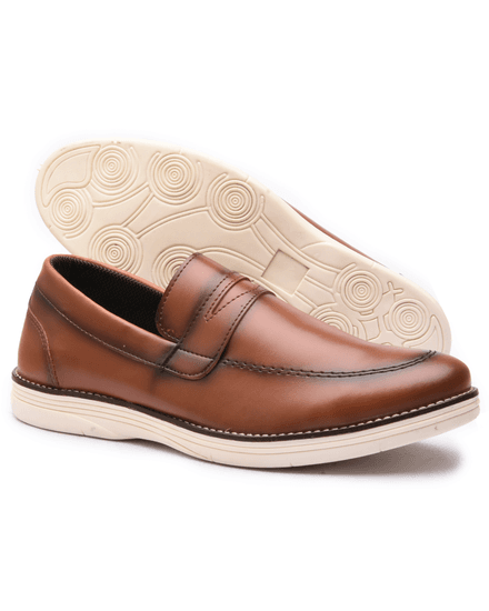 Sapato Casual em Material Tecnológico Pierutti Caramelo-300F034 - 300F034-CARAMELO - Zero Mania