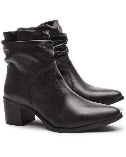BOTA FEM COURO CANO SANFONADA PRETO-5494 - 5494-PRETO - Zero Mania