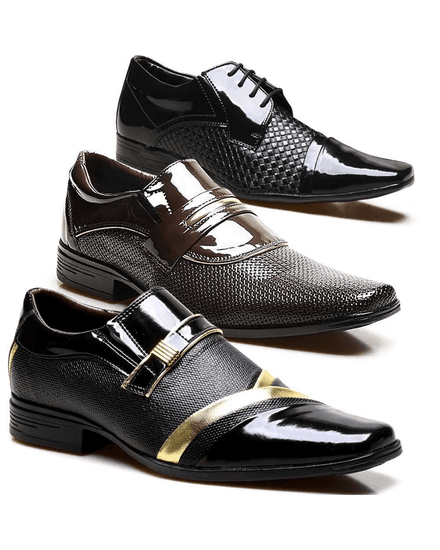 Kit 3 Pares Sapato Social Masculino Linha Pierutti 7005 - Kit-7005 - Zero Mania