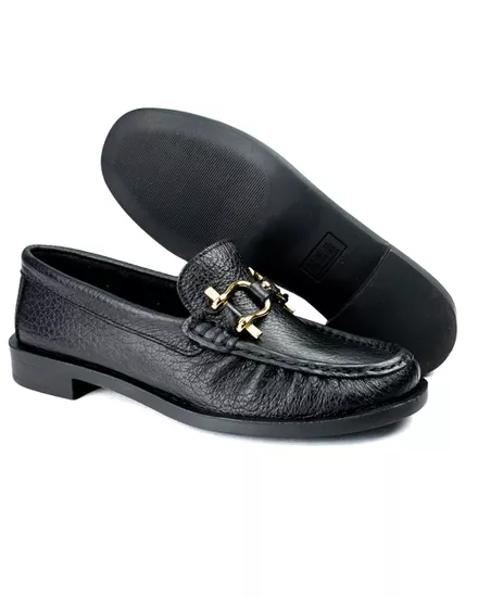 Mocassim Feminino em Couro - 1711051 PRETO | Zero Mania