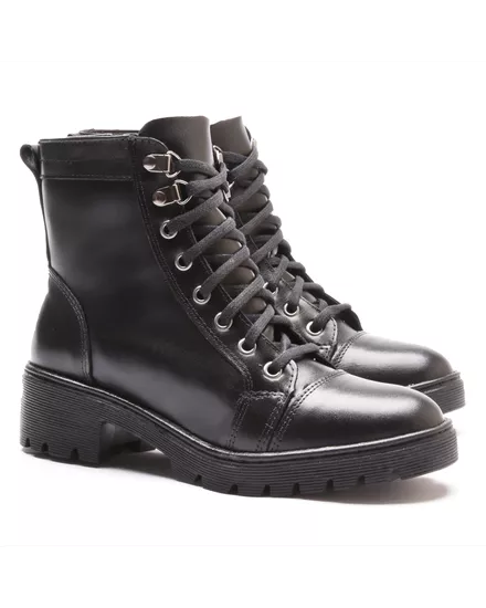 y414185　レディース　BLK M Mocassim Feminino em Couro com Gato Confortável | ZPZ