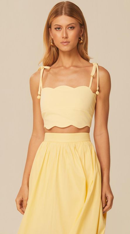 Top com Recortes em Malha Amarelo - LENITA