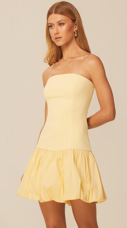 Vestido Curto Balonê Amarelo - LENITA