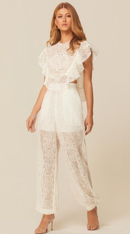 Calça em Renda Off White - LENITA
