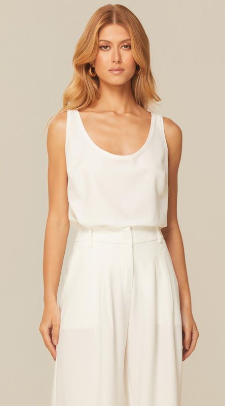 Blusa Regata com Decote U Off - LENITA