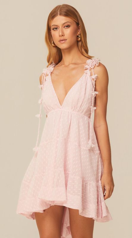 Vestido Curto Assimétrico em Georgette Rosa - LENITA
