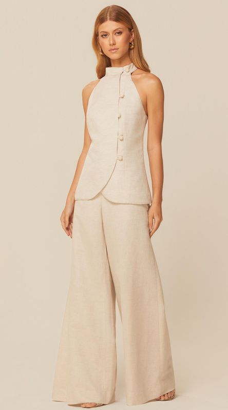 Calça Reta em Linho Natural - LENITA