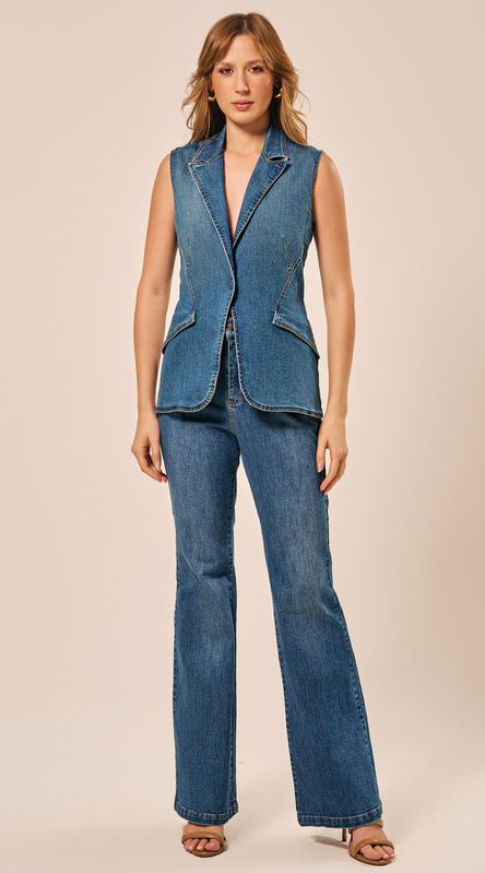 Calça Flare Jeans Azul - LENITA