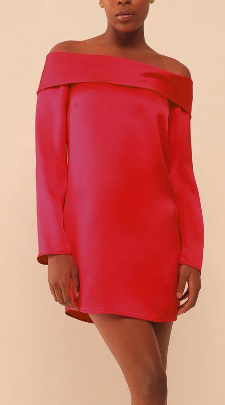 Vestido Curto de Manga Longa Vermelho - LENITA
