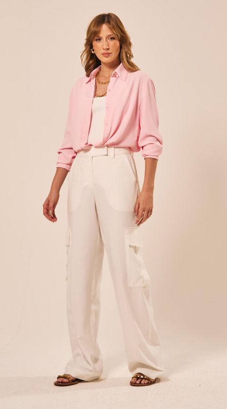 Calça Cargo Cintura Alta Off - LENITA