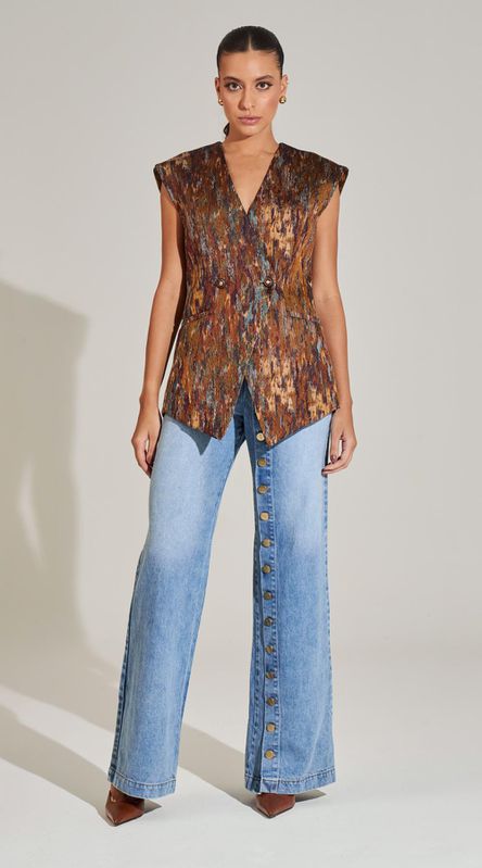 Calça Jeans Com Botões - LENITA