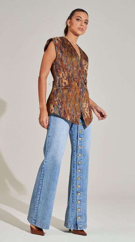 Calça Jeans Com Botões - LENITA