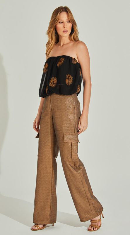 Calça Cargo Metalizada - LENITA