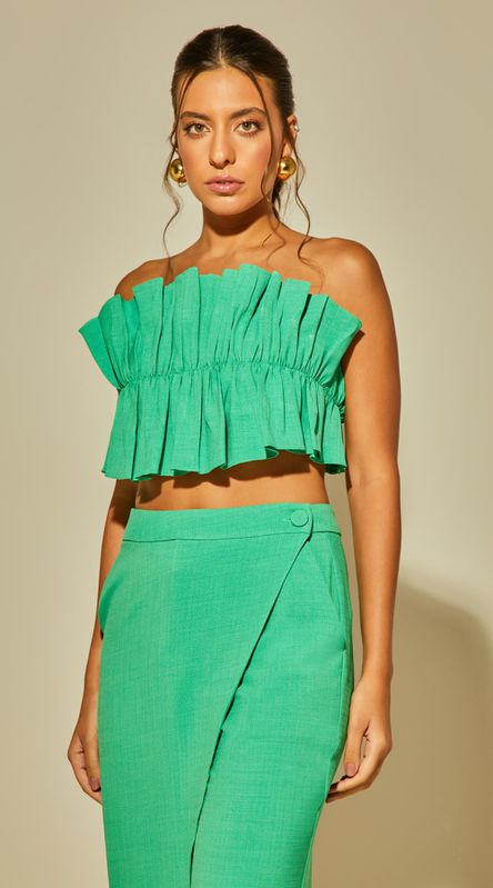 Blusa Pregueada Sem Alças - LENITA