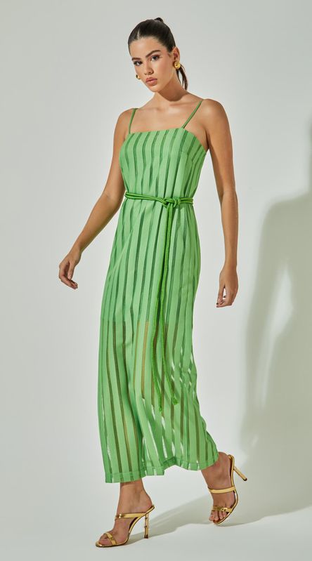Vestido Decote Reto com Fenda - LENITA