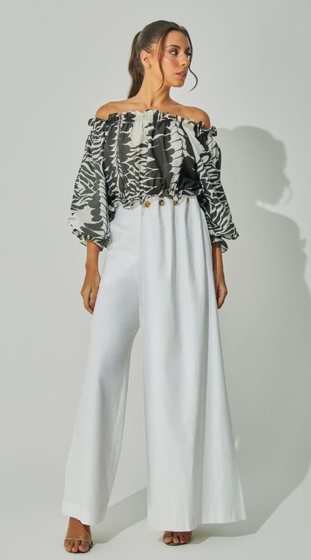 Blusa Ombro A Ombro Estampada - LENITA