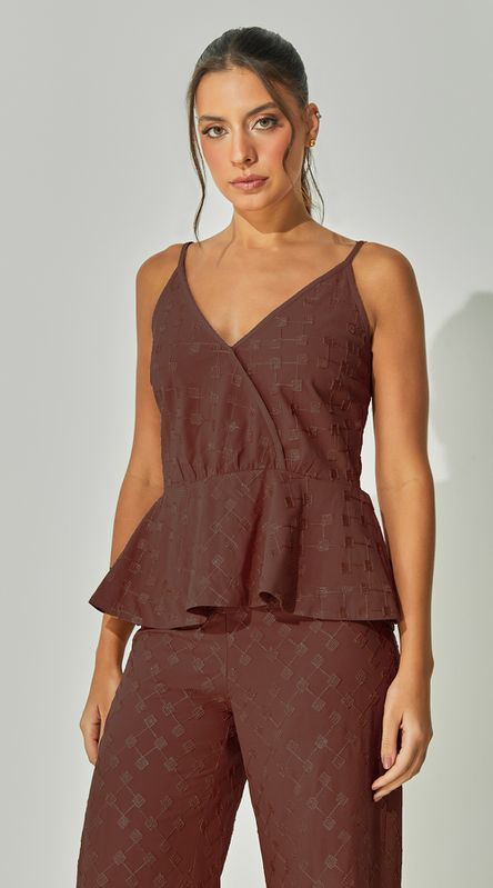 Blusa Peplum Bordada - LENITA