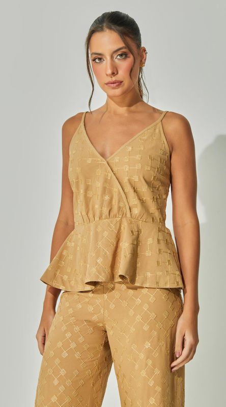 Blusa Peplum Bordada - LENITA