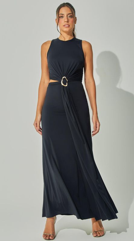Vestido Midi Jersey Assimétrico - LENITA