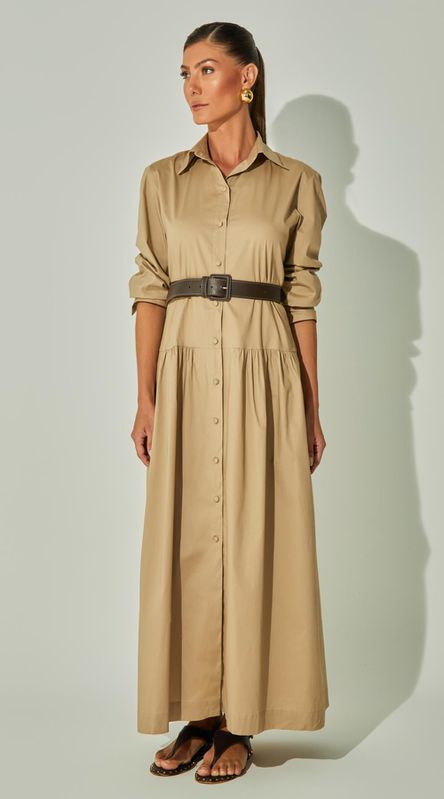 Vestido com Mangas e Cinto - LENITA