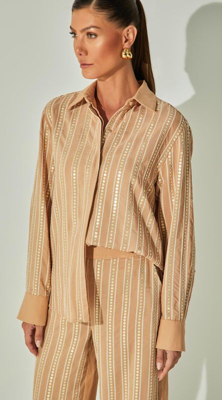 Camisa Linho Bordado - LENITA