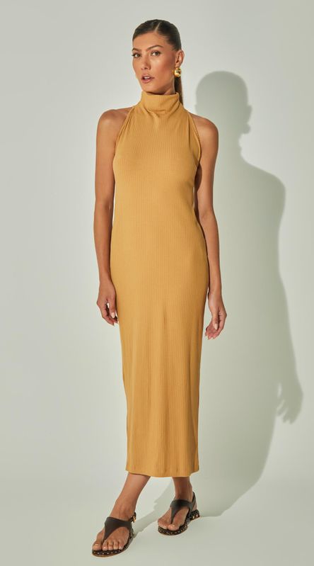 Vestido Midi Malha Canelada - LENITA