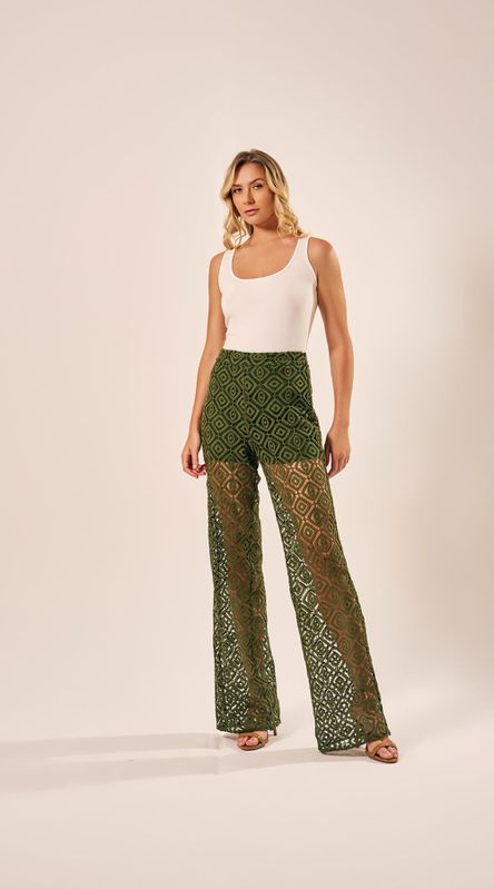 Calça Gripir Cintura Alta Verde - LENITA