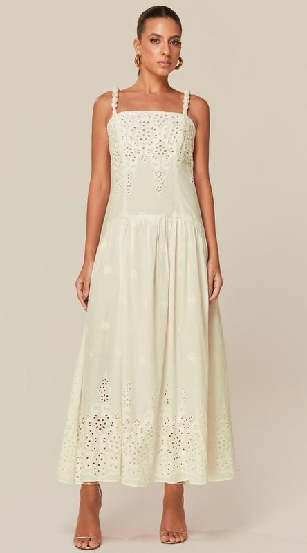 Vestido Midi em Laise Off - LENITA