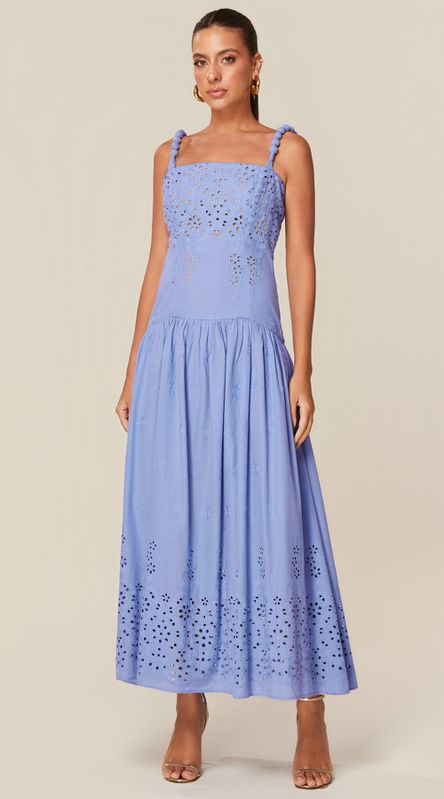 Vestido Midi em Laise Azul - LENITA