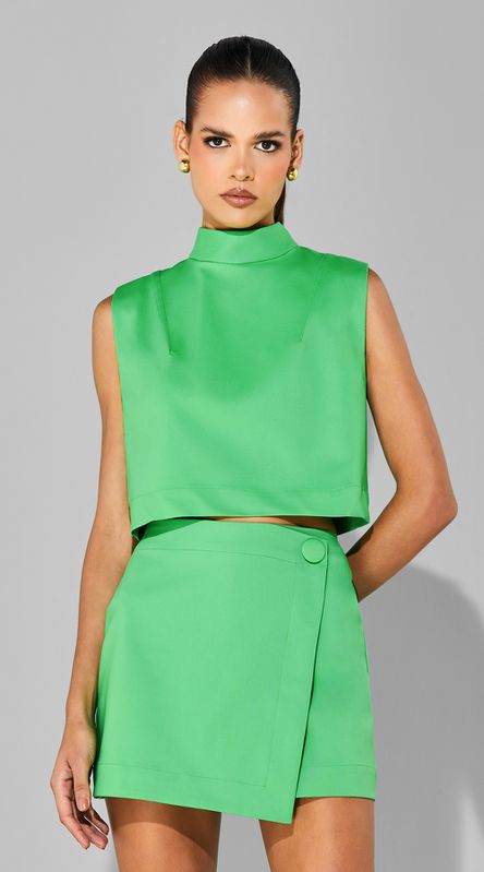 Short Saia Assimétrica Kiara Verde - LENITA