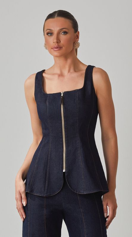 Blusa Jeans C/ Recortes Donatela - LENITA