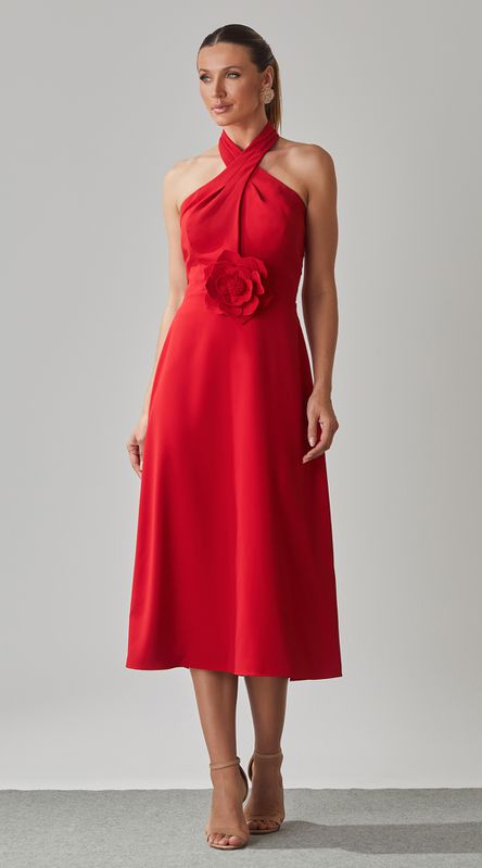 Vestido Midi Frente Única Gisele - LENITA