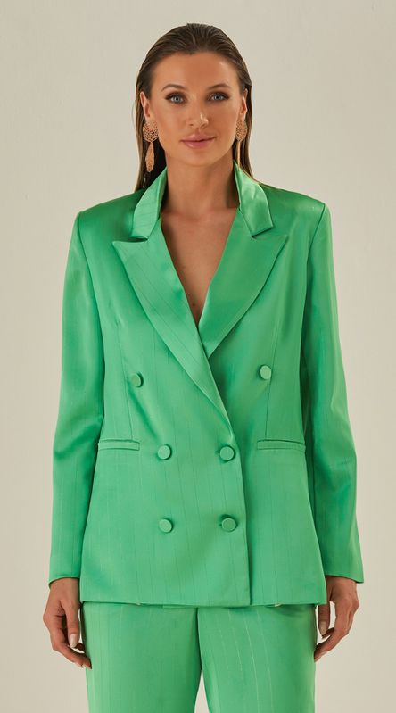 Blazer Risca De Giz Allanys Verde - LENITA