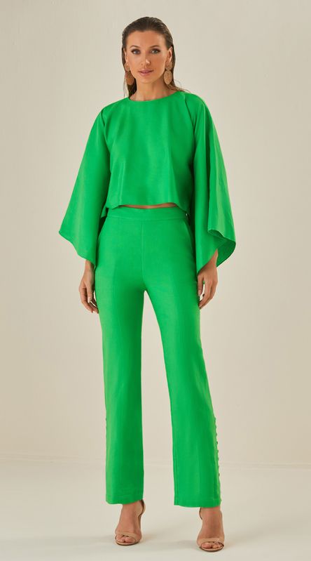 Calça Reta Isadora Verde - LENITA