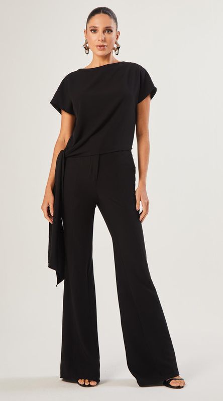 Calça Flare Em Crepe - LENITA