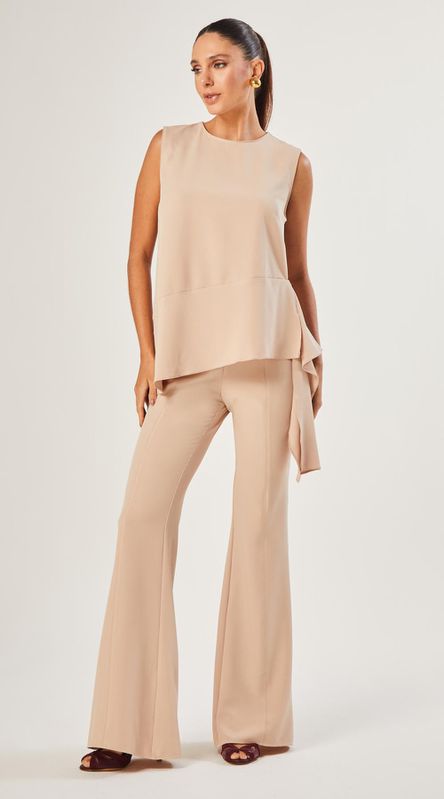 Calça Flare Em Crepe - LENITA