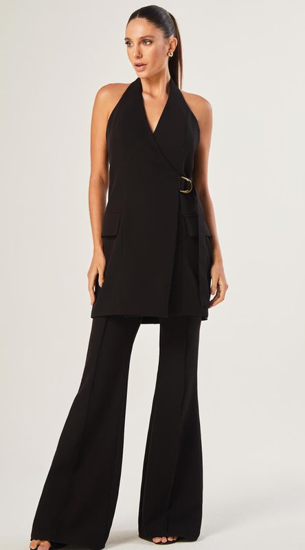 Calça Flare Pregas Preto - LENITA
