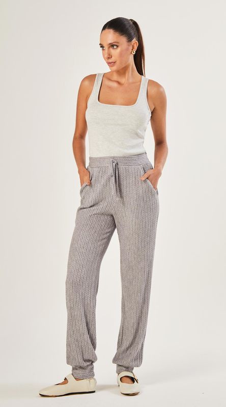 Calça Jogger Cintura Alta Cinza - LENITA
