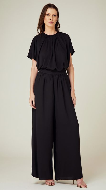 Calça Pantalona Cintura Alta Preto - LENITA